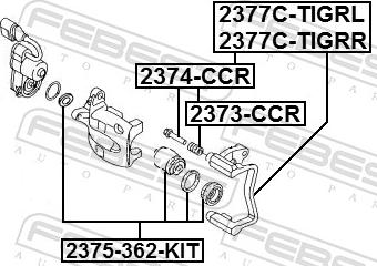 Febest 2373-CCR - Пильник, управління корпусу скоби гальма autozip.com.ua