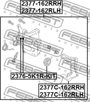 Febest 2377-162RLH - Гальмівний супорт autozip.com.ua