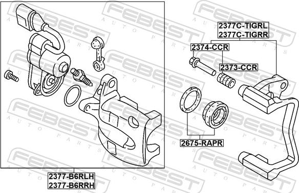 Febest 2377-B6RLH - Гальмівний супорт autozip.com.ua