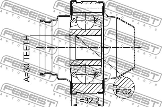 Febest 2211-FQSHA - Шарнір, поздовжній вал autozip.com.ua