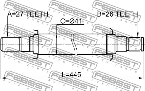 Febest 2212-SP2WDAT - Приводний вал autozip.com.ua