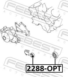 Febest 2288-OPT - Паразитний / провідний ролик, поліклиновий ремінь autozip.com.ua