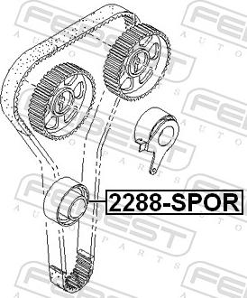 Febest 2288-SPOR - Паразитний / Провідний ролик, зубчастий ремінь autozip.com.ua
