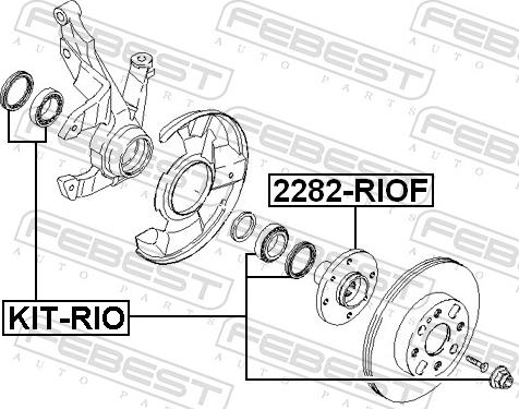 Febest KIT-RIO - Підшипник ступиці колеса autozip.com.ua