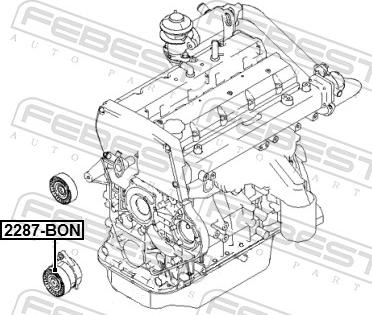 Febest 2287-BON - Паразитний / провідний ролик, поліклиновий ремінь autozip.com.ua