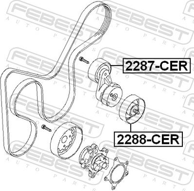 Febest 2287-CER - Паразитний / провідний ролик, поліклиновий ремінь autozip.com.ua