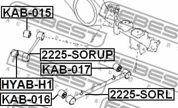 Febest KAB-017 - Сайлентблок, важеля підвіски колеса autozip.com.ua