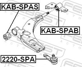 Febest 2220-SPA - Шарова опора, несучий / направляючий шарнір autozip.com.ua