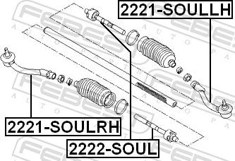 Febest 2222-SOUL - Осьовий шарнір, рульова тяга autozip.com.ua