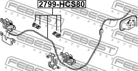 Febest 2799-HCS80 - Тросик замка капота autozip.com.ua