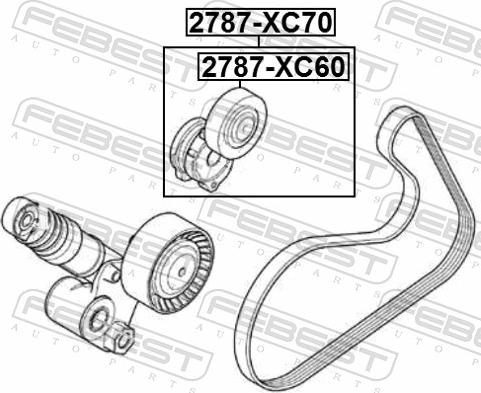 Febest 2790-XC70 - Натягувач ременя, поліклиновий ремінь autozip.com.ua