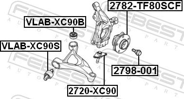 Febest 2798-001 - Болт підвіски моста, приводний вал autozip.com.ua