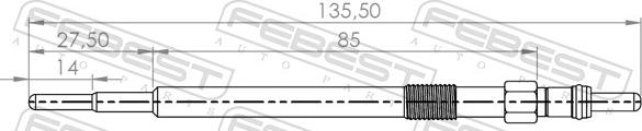 Febest 27642-002 - Свічка розжарювання autozip.com.ua