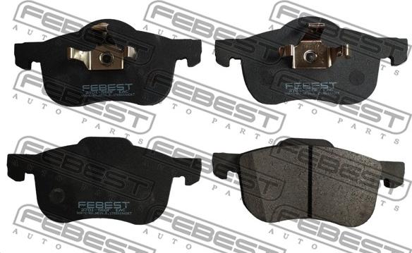 Febest 2701-S60F - Гальмівні колодки, дискові гальма autozip.com.ua