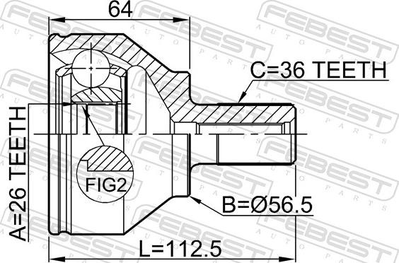 Febest 2710-S40II - Шарнір, ШРУС, приводний вал autozip.com.ua
