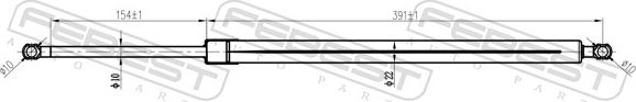 Febest 27117-005 - Газова пружина, капот autozip.com.ua