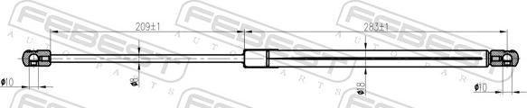 Febest 27117-002 - Газова пружина, капот autozip.com.ua