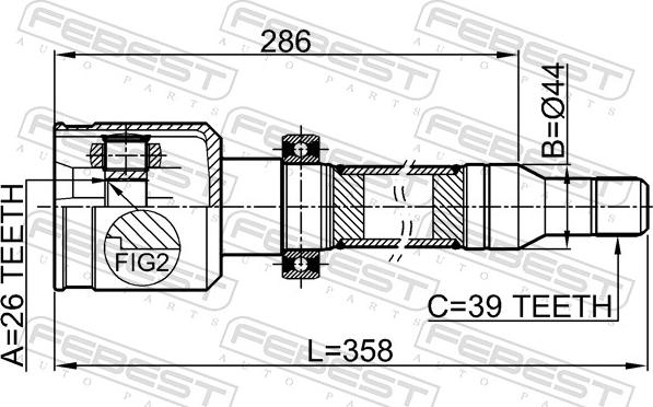 Febest 2711-S80RH - Шарнір, ШРУС, приводний вал autozip.com.ua