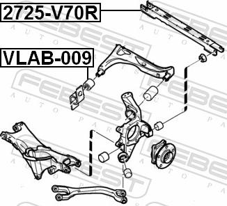 Febest VLAB-009 - Сайлентблок, важіль підвіски колеса autozip.com.ua