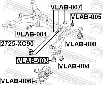 Febest VLAB-005 - Втулка, балка мосту autozip.com.ua