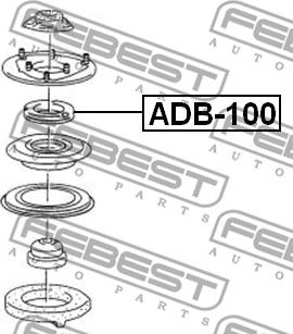 Febest ADB-100 - Підшипник кочення, опора стійки амортизатора autozip.com.ua