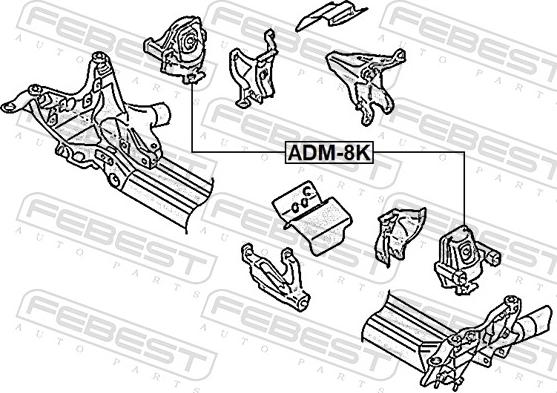 Febest ADM-8K - Подушка, підвіска двигуна autozip.com.ua