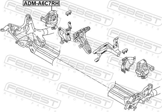 Febest ADM-A6C7RH - Подушка, підвіска двигуна autozip.com.ua