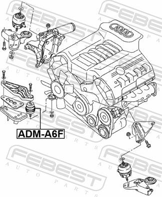 Febest ADM-A6F - Подушка, підвіска двигуна autozip.com.ua