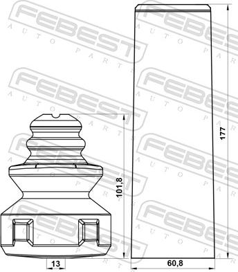Febest ADSHB-A3IIR-KIT - Пилозахисний комплект, амортизатор autozip.com.ua