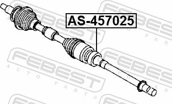 Febest AS-457025 - Підшипник, приводний вал autozip.com.ua