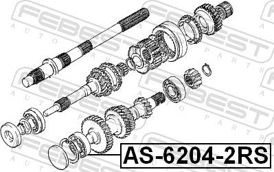 Febest AS-6204-2RS - Підшипник autozip.com.ua