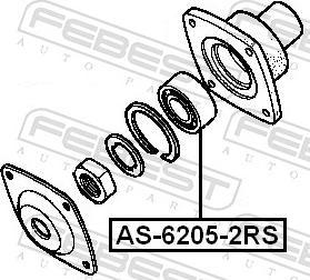 Febest AS-6205-2RS - Підшипник autozip.com.ua