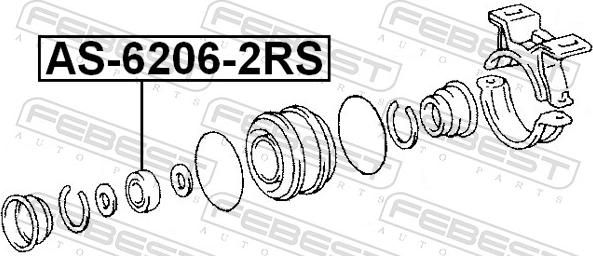 Febest AS-6206-2RS - Підвіска, карданний вал autozip.com.ua