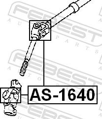 Febest AS-1640 - Шарнір, вал сошки рульового управління autozip.com.ua