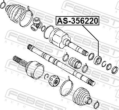 Febest AS-356220 - Підшипник, приводний вал autozip.com.ua