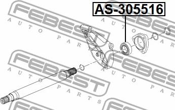 Febest AS-305516 - Підшипник, приводний вал autozip.com.ua