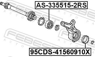 Febest AS-335515-2RS - Підшипник, приводний вал autozip.com.ua