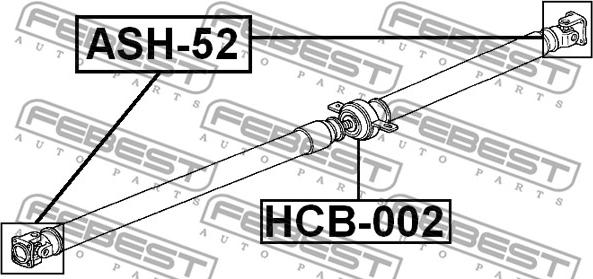 Febest ASH-52 - Шарнір, поздовжній вал autozip.com.ua