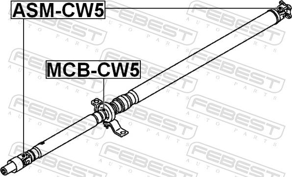 Febest ASM-CW5 - Шарнір, поздовжній вал autozip.com.ua