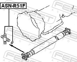 Febest ASN-R51F - Шарнір, поздовжній вал autozip.com.ua