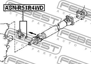 Febest ASN-R51R4WD - Шарнір, поздовжній вал autozip.com.ua
