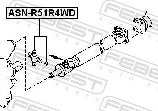 Febest ASN-R51R4WD - Шарнір, поздовжній вал autozip.com.ua