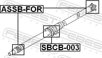 Febest ASSB-FOR - Шарнір, поздовжній вал autozip.com.ua