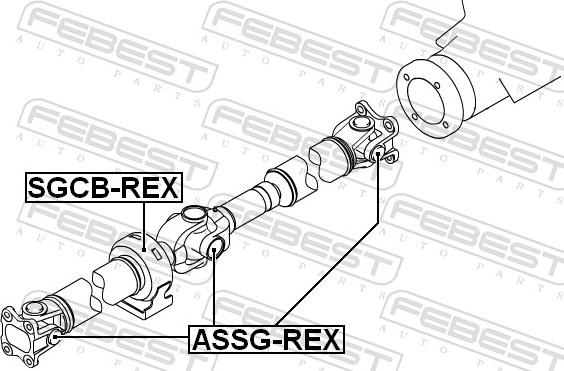 Febest ASSG-REX - Шарнір, поздовжній вал autozip.com.ua