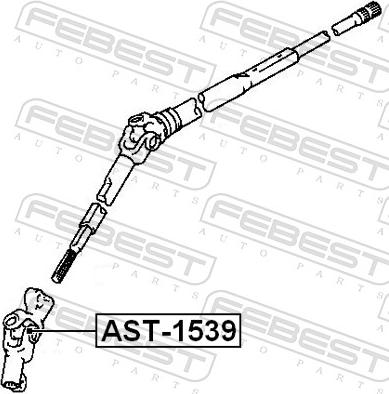 Febest AST-1539 - Шарнір, вал сошки рульового управління autozip.com.ua