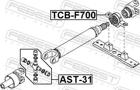 Febest AST-31 - Шарнір, поздовжній вал autozip.com.ua