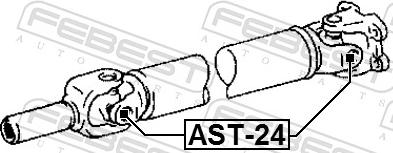 Febest AST-24 - Шарнір, поздовжній вал autozip.com.ua