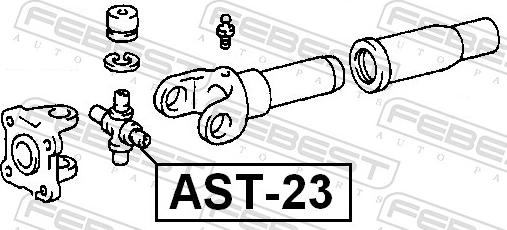 Febest AST-23 - Шарнір, поздовжній вал autozip.com.ua