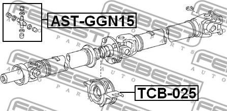 Febest AST-GGN15 - Шарнір, поздовжній вал autozip.com.ua
