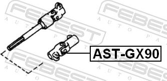 Febest AST-GX90 - Вал сошки рульового управління autozip.com.ua